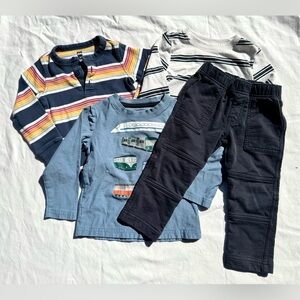 Boys Tea Collection Navy Tee Shirt and Pants Bundle size 2